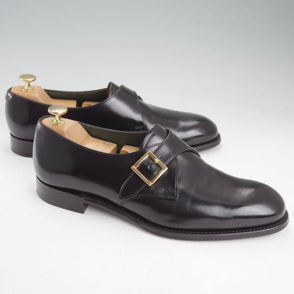 極美品★(英)チーニー 8F【貴重★BROMLEY/ナノユニバース別注】125ラスト/モンクストラップ/ポリッシュレザー/黒/メンズ/CHEANEY★m589