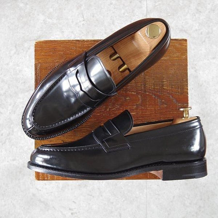 ほぼ未使用★チャーチ 85F/UK8.5【★DARWIN/コインローファー】93ラスト/スリッポン/カーフ/黒/メンズ/Church's★m595