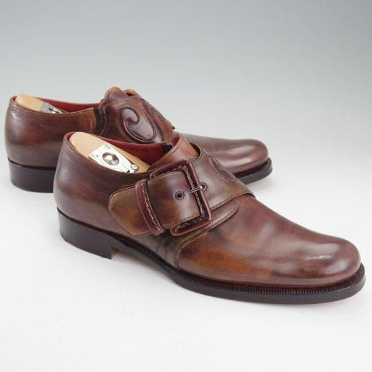 美品★(伊)シルヴァノ・ラッタンジ SIZE 6.5【販売時価格￥294,000-★純正ツリー付/ハンドソーンウェルテッド製法/PENELOPE】濃茶系★m600