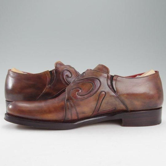 美品★(伊)シルヴァノ・ラッタンジ SIZE 6.5【販売時価格￥294,000-★純正ツリー付/ハンドソーンウェルテッド製法/PENELOPE】濃茶系★m600