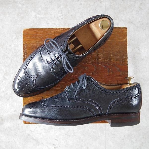 極上★クロケット&ジョーンズ UK7/US7.5D【貴重★ブルックスブラザーズ別注/Peal&co/ダイナイトソール】紺/Crockett&Jones★m602