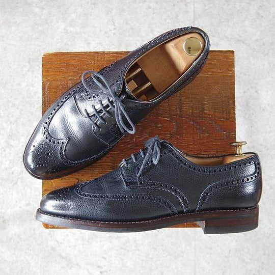 極上★クロケット&ジョーンズ UK7/US7.5D【貴重★ブルックスブラザーズ別注/Peal&co/ダイナイトソール】紺/Crockett&Jones★m602