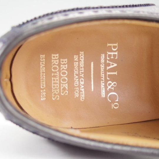 極上★クロケット&ジョーンズ UK7/US7.5D【貴重★ブルックスブラザーズ別注/Peal&co/ダイナイトソール】紺/Crockett&Jones★m602