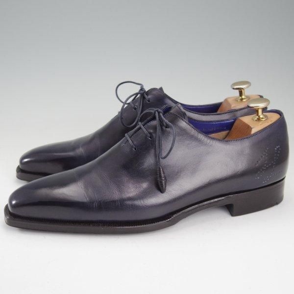 極美品★(伊)シルヴァノ・ラッタンジ SIZE 6【ハンドソーンウェルテッド製法★VOLTAIRE/ホールカット/106ラスト】カーフ/濃紺★m608