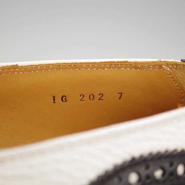 未使用★Iugen/イウゲン SIZE 7【定価￥44,000-★ローファー/IG202】スリッポン/カーフ×グレインレザー/黒×白/メンズ★m613