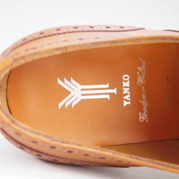 未使用★(スペイン製)YANKO/ヤンコ SIZE 6.5【グッドイヤーウェルテッド製法★セミブローグ/14207】カーフ/茶/メンズ★m616