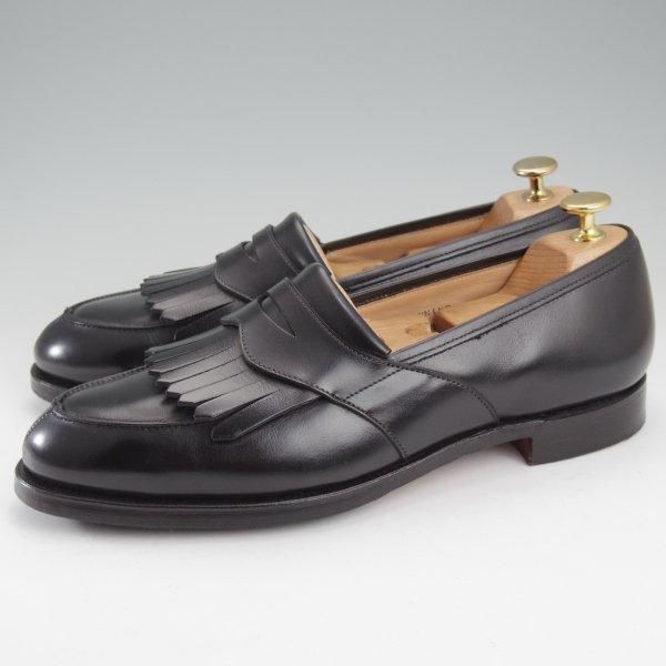 極美品★クロケット&ジョーンズ 7.5E【現行定価10万円以上★コインローファー(キルト)/SONNING/375ラスト】カーフ/黒/メンズ★m617