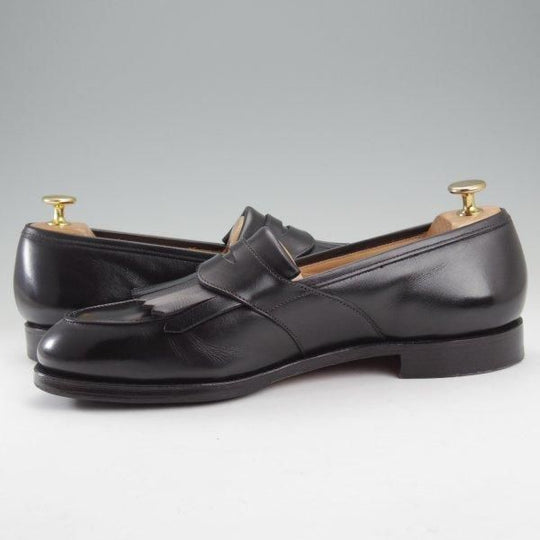 極美品★クロケット&ジョーンズ 7.5E【現行定価10万円以上★コインローファー(キルト)/SONNING/375ラスト】カーフ/黒/メンズ★m617