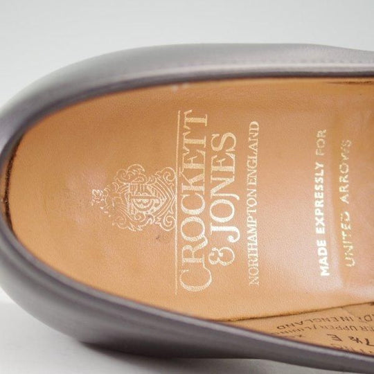 極美品★クロケット&ジョーンズ 7.5E【現行定価10万円以上★コインローファー(キルト)/SONNING/375ラスト】カーフ/黒/メンズ★m617