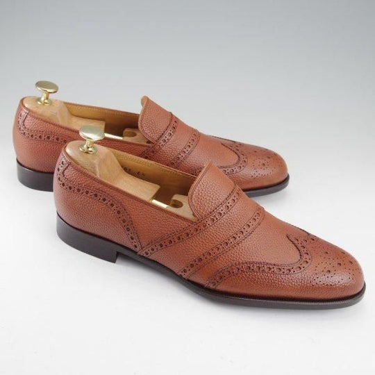 未使用★Iugen/イウゲン SIZE 6.5【定価￥44,000-★ローファー/IG201】スリッポン/グレインレザー/茶/メンズ★m618