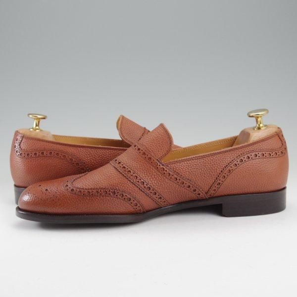 未使用★Iugen/イウゲン SIZE 6.5【定価￥44,000-★ローファー/IG201】スリッポン/グレインレザー/茶/メンズ★m618