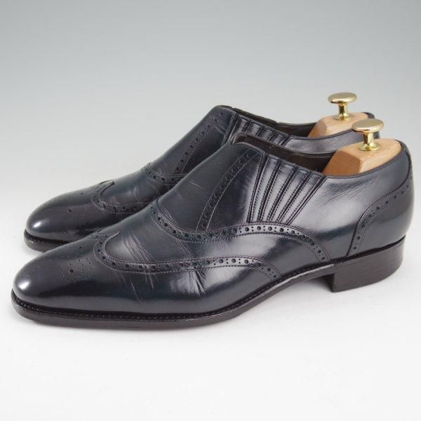 ★三陽山長 SIZE 7.5【オーダー価格10万円以上★ハンドフィニッシュ仕上げ/燕之介】サイドエラスティック/濃紺/メンズ/ENNOSUKE★m624