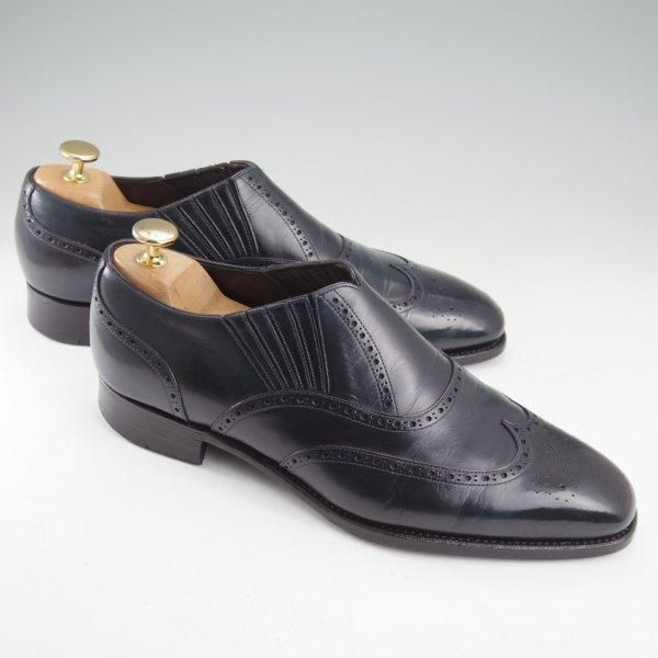 ★三陽山長 SIZE 7.5【オーダー価格10万円以上★ハンドフィニッシュ仕上げ/燕之介】サイドエラスティック/濃紺/メンズ/ENNOSUKE★m624