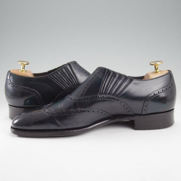 ★三陽山長 SIZE 7.5【オーダー価格10万円以上★ハンドフィニッシュ仕上げ/燕之介】サイドエラスティック/濃紺/メンズ/ENNOSUKE★m624