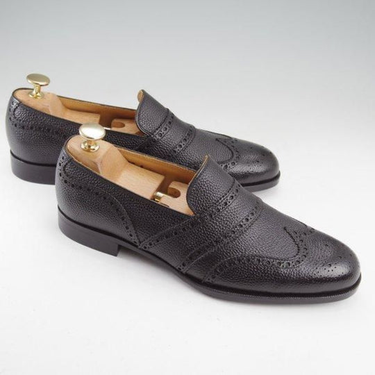 未使用★Iugen/イウゲン SIZE 6【定価￥44,000-★ローファー/IG200】スリッポン/グレインレザー/黒/メンズ★m628