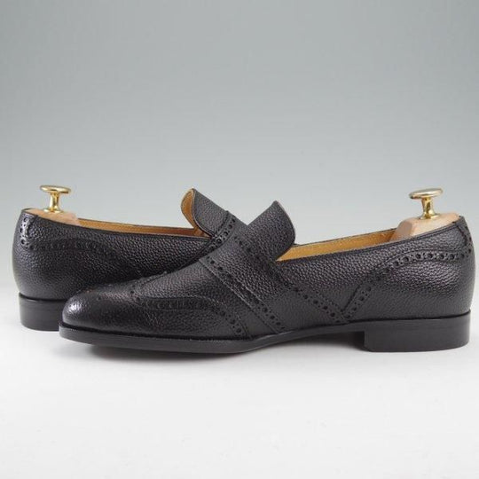 未使用★Iugen/イウゲン SIZE 6【定価￥44,000-★ローファー/IG200】スリッポン/グレインレザー/黒/メンズ★m628