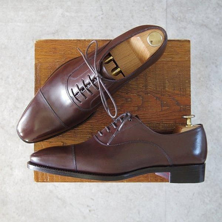 未使用★Perfetto/ペルフェット SIZE 6.5【グッドイヤーウェルテッド製法★ストレートチップ/濃茶】カーフ/メンズ★m629