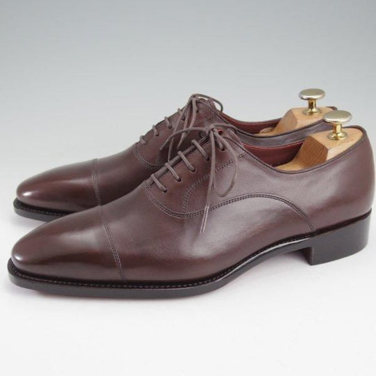 未使用★Perfetto/ペルフェット SIZE 6.5【グッドイヤーウェルテッド製法★ストレートチップ/濃茶】カーフ/メンズ★m629