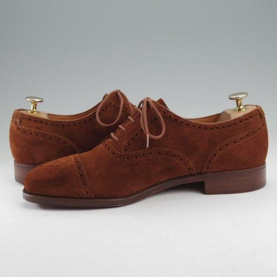 未使用★クロケット&ジョーンズ 7E【現行定価10万円以上★セミブローグ/WESTMINSTER】317ラスト/スエード/茶/Crockett&Jones★m637