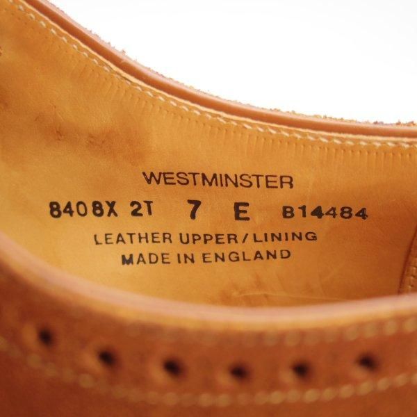 未使用★クロケット&ジョーンズ 7E【現行定価10万円以上★セミブローグ/WESTMINSTER】317ラスト/スエード/茶/Crockett&Jones★m637