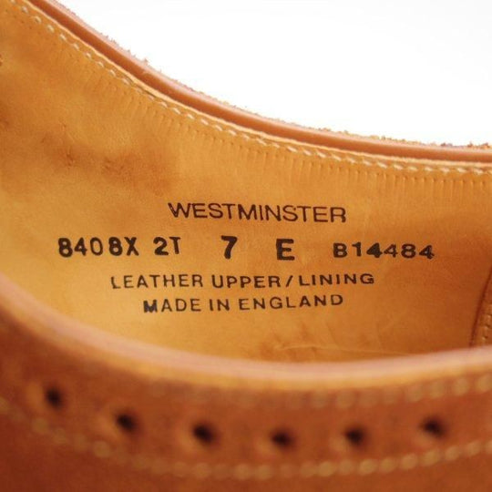 未使用★クロケット&ジョーンズ 7E【現行定価10万円以上★セミブローグ/WESTMINSTER】317ラスト/スエード/茶/Crockett&Jones★m637