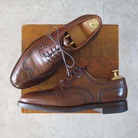 極上★クロケット&ジョーンズ 6E【現行定価10万円以上★ダイナイトソール/SWANSEA/341ラスト】フルブローグ/濃茶/Crockett&Jones★m638
