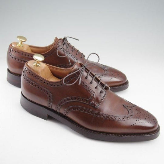 極上★クロケット&ジョーンズ 6E【現行定価10万円以上★ダイナイトソール/SWANSEA/341ラスト】フルブローグ/濃茶/Crockett&Jones★m638