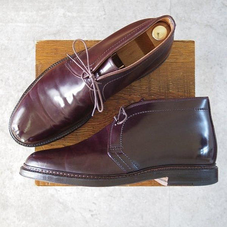 美品★オールデン 9E【定価￥216,700-★コードバン仕様/1339】バリーラスト/チャッカブーツ/#8/バーガンディー/赤茶/ALDEN★m639