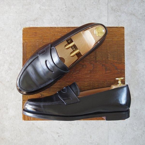 極上★クロケット&ジョーンズ 5.5E【現行定価10万円以上★JLロペス似寄りモデル/ビームスF別注】コインローファー/黒/Crockett&Jones★m641