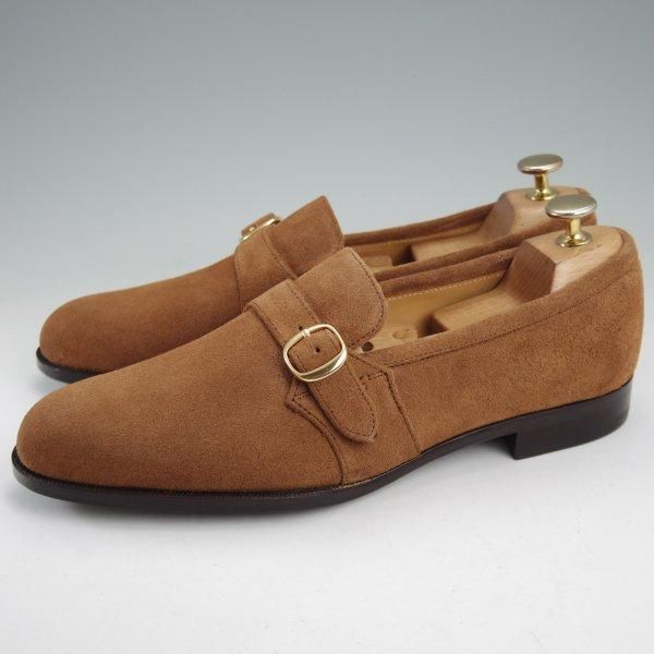 未使用★Iugen/イウゲン SIZE 6.5【定価￥44,000-★ローファー/IG206】モンクストラップ/スリッポン/スエード/薄茶/メンズ★m642