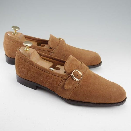 未使用★Iugen/イウゲン SIZE 6.5【定価￥44,000-★ローファー/IG206】モンクストラップ/スリッポン/スエード/薄茶/メンズ★m642
