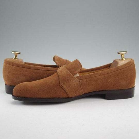 未使用★Iugen/イウゲン SIZE 6.5【定価￥44,000-★ローファー/IG206】モンクストラップ/スリッポン/スエード/薄茶/メンズ★m642