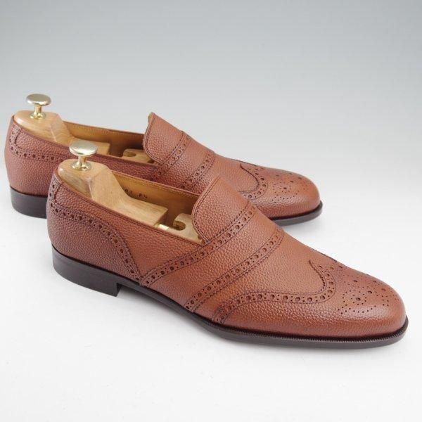 未使用★Iugen/イウゲン SIZE 8.5【定価￥44,000-★ローファー/IG201】スリッポン/グレインレザー/茶/メンズ★m644