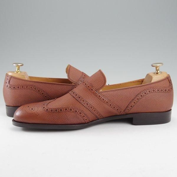 未使用★Iugen/イウゲン SIZE 8.5【定価￥44,000-★ローファー/IG201】スリッポン/グレインレザー/茶/メンズ★m644