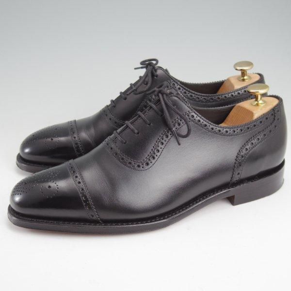 美品★(英)Loake/ローク SIZE 7.5【定価￥56,100-★セミブローグ/STRAND】CAPITALラスト/カーフ/黒/メンズ★m650