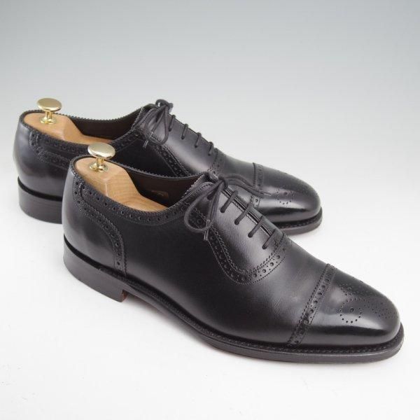 美品★(英)Loake/ローク SIZE 7.5【定価￥56,100-★セミブローグ/STRAND】CAPITALラスト/カーフ/黒/メンズ★m650