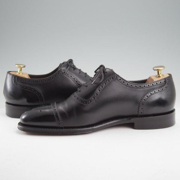 美品★(英)Loake/ローク SIZE 7.5【定価￥56,100-★セミブローグ/STRAND】CAPITALラスト/カーフ/黒/メンズ★m650