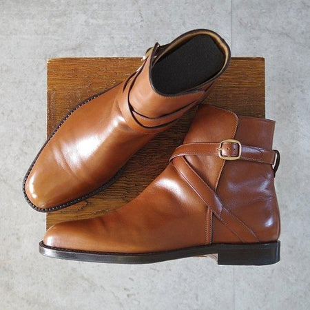 極上★(伊)タニノクリスチー SIZE 5.5【定価￥210,000-★ブラックラピド製法/FLASOTTO】フラソット/ジョッパーブーツ/カーフ/茶★m655