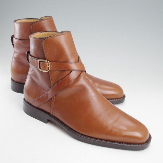 極上★(伊)タニノクリスチー SIZE 5.5【定価￥210,000-★ブラックラピド製法/FLASOTTO】フラソット/ジョッパーブーツ/カーフ/茶★m655
