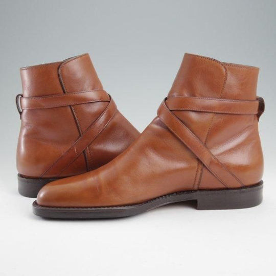極上★(伊)タニノクリスチー SIZE 5.5【定価￥210,000-★ブラックラピド製法/FLASOTTO】フラソット/ジョッパーブーツ/カーフ/茶★m655