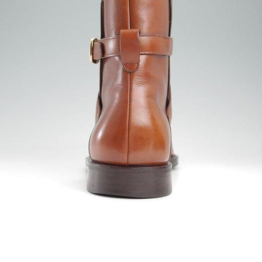 極上★(伊)タニノクリスチー SIZE 5.5【定価￥210,000-★ブラックラピド製法/FLASOTTO】フラソット/ジョッパーブーツ/カーフ/茶★m655