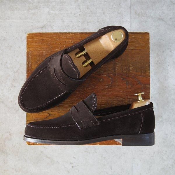 ほぼ試着程度★(伊)F.LLIジャコメッティ SIZE 39.5【定価￥103,400-★(英)C.F.ステッド社のスーパーバック/FG254】ローファー/濃茶★m664