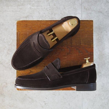 ほぼ試着程度★(伊)F.LLIジャコメッティ SIZE 39.5【定価￥103,400-★(英)C.F.ステッド社のスーパーバック/FG254】ローファー/濃茶★m664