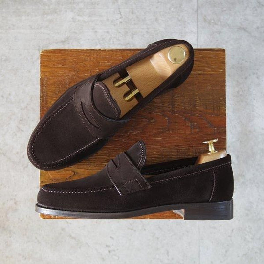 ほぼ試着程度★(伊)F.LLIジャコメッティ SIZE 39.5【定価￥103,400-★(英)C.F.ステッド社のスーパーバック/FG254】ローファー/濃茶★m664