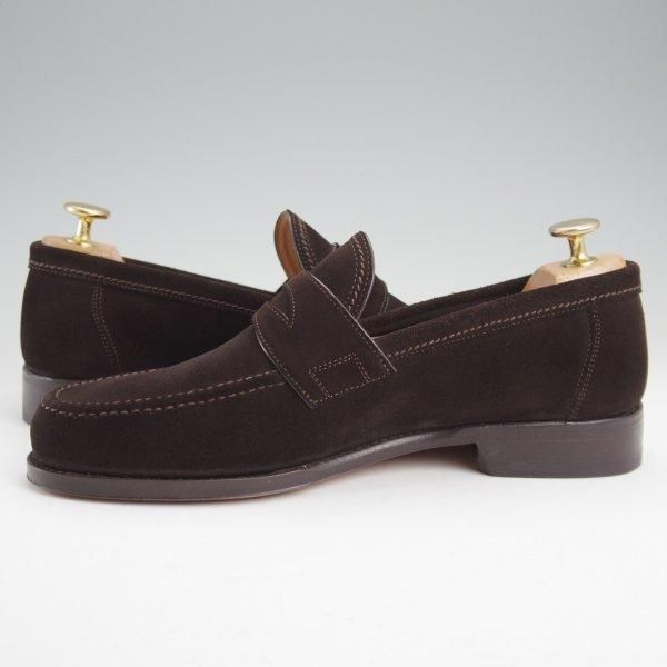 ほぼ試着程度★(伊)F.LLIジャコメッティ SIZE 39.5【定価￥103,400-★(英)C.F.ステッド社のスーパーバック/FG254】ローファー/濃茶★m664