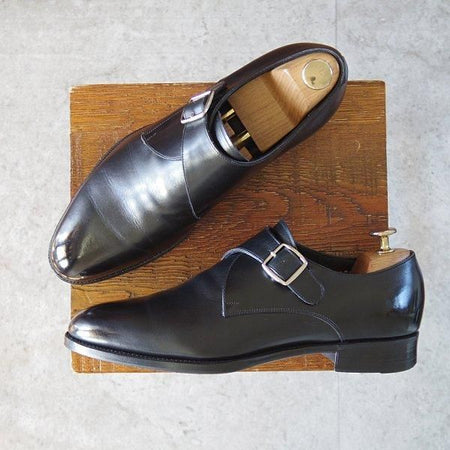 極上★三陽山長 SIZE 7【定価￥80,300-★修一郎/モンクストラップ】R2010ラスト/カーフ/黒/メンズ/SHUICHIRO/Sanyo Yamacho★m686