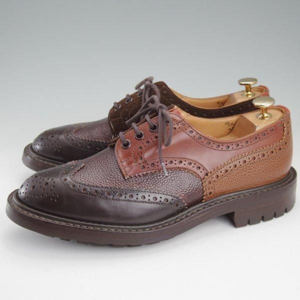 美品★トリッカーズ SIZE 7.5【定価￥121,000-★ネペンテス別注/クレイジーパターンのBOURTON】バートン/濃茶×茶/Tricker's★m688