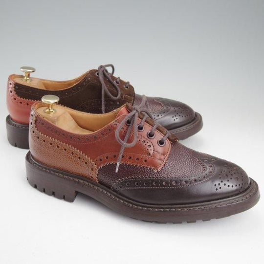 美品★トリッカーズ SIZE 7.5【定価￥121,000-★ネペンテス別注/クレイジーパターンのBOURTON】バートン/濃茶×茶/Tricker's★m688