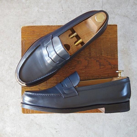 極上★J.M.ウエストン 8D【現行定価￥151,800-★180/コインローファー】41ラスト/ボックスカーフ/BLUE/紺/Weston/ウェストン★m691