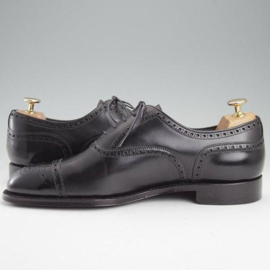極美品★(英)チーニー 8.5E【定価￥92,400-★FRANCIS/フランシス/6184ラスト】セミブローグ/カーフ/黒/メンズ/CHEANEY★m692